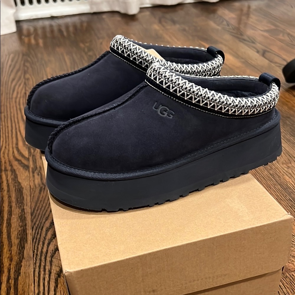 UGG Black Suede Slip-On Shoes